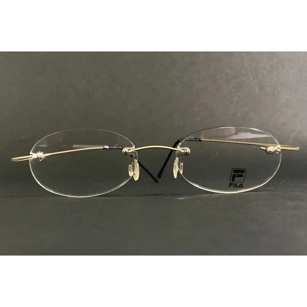 Vintage Fila Eyeglasses Frames Mod. VF8185 col. 648 Titanium Flex Gold 49-17-140